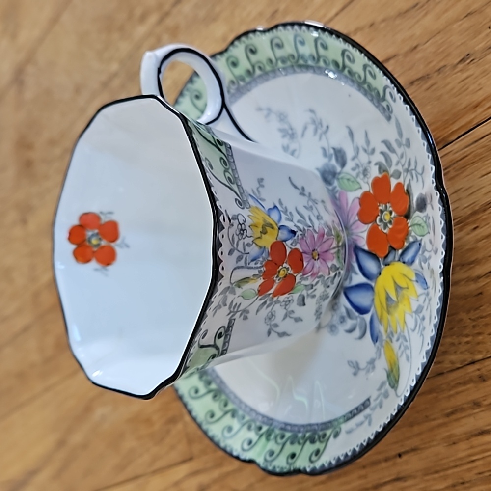 Vintage Melba hexagon cup and saucer